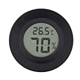 Focket Feuchtigkeitsmesser, Hygrometer, Thermometer, Temperaturmesser, Entstörschutz für Reptilien-Haushallen(Black)