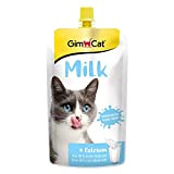 GimCat Milk - Katzenmilch aus echter laktosereduzierter Vollmilch mit Calcium für gesunde Knochen - 1 Beutel (1 x 200 g)