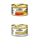 Gourmet Gold Katzenfutter 24er Mix-Pack (2 x 12 x 85g) Komposition Rind/Huhn und Häppchen Kalb