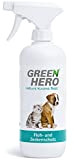 GreenHero Floh- und Zeckenschutz 500 ml das Zeckenspray und Flohmittel für Hunde und Katzen, effektives Flohspray für die direkte Anwendung ...