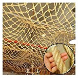 GZHENH Netz Netz Fischnetz Wand ， LKW Ladung Anhängernetze Treppe Schutz 16mm15cm Draussen Dekor Netz, Anpassbar (Color : Beige-15cm, Size ...