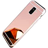 Herbests Kompatibel mit Samsung Galaxy A6 2018 Handyhülle Überzug Spiegel Case, Transparent Weiche TPU Silikon Handyhülle Handytasche Crystal Clear Durchsichtige ...