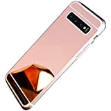 Herbests Kompatibel mit Samsung Galaxy S10 Plus Handyhülle Überzug Spiegel Case, Transparent Weiche TPU Silikon Handyhülle Handytasche Crystal Clear Durchsichtige ...