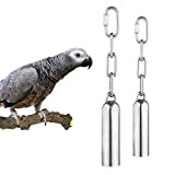 HPiano Edelstahl-Glocke Spielzeug für Papageien 2 Stück, Edelstahl Glockenspielzeug mit süßem Klang für Vogel Papagei Ara afrikanische Graus Kakadusittich Nymphensittiche