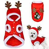 Hundekostüme Weihnachten Elchkostüm für Hunde und Katzen Pet Hoodies warme Hundemantel für Winter Frühling Weihnachten Hundebekleidung Rot, M