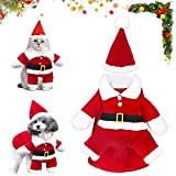 Hundekostüme Weihnachten, Haustier Weihnachtskostüm, Katze Hund Weihnachtskostüm mit Mütze Weihnachtsmann, Weihnachts Katze Kleidung, für Neujahr Lustige Anzieh Haustierpartys Bekleidung Anzüge(S)