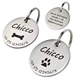 Hundemarke mit Gravur | Personalisiert mit Name | 30mm Namensschild für Halsband | Anhänger Marke | mit Symbolen | Tiermarke ...