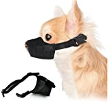 Hundemaulkorb verhindert Beißen und Fressen Bellen und Kauen, Nylon-Maulkorb für kleine, mittelgroße Hunde mit atmungsaktivem Netz, weicher Hunde-Mundschutz mit(XS) Verstellbarer ...
