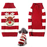 Hundepullover Weihnachten Hund Rollkragenpullover Weihnachten Muster Strickwaren warme Haustier Pullover, Winter Hund Mantel, Pullover Pet-Kostüm für Hundepullover klein mittelgroße Hunde