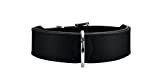 HUNTER BASIC Hundehalsband, beschichtetes Spaltleder, Kunstleder, schlicht, robust, witterungsbeständig, 60 (M-L), schwarz