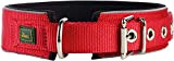 HUNTER NEOPREN REFLECT Hundehalsband, Nylon, Neopren gepolstert, reflektierend, 60 (L), Halsumfang: 49 - 56 cm, rot/schwarz