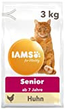 IAMS for Vitality Senior Katzenfutter trocken - Trockenfutter für ältere Katzen ab 7 Jahren mit frischem Huhn, 3 kg