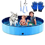 Icelus Hundepool,Faltbarer Hunde Planschbecken Swimmingpool Katzen Hundebadewanne Pool Für Kinder Hund Katze PVC Rutschfester Haustier Badewan（160x30 cm）