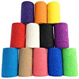 Inksafe Selbsthaftende kohäsive Bandagen, Haftbandage in verschiedenen Farben, 10 cm x 4,5 m, Box mit 12 Stück