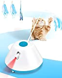 Interaktives Katzenspielzeug Selbstbeschäftigung, Katzenspielzeug Set Elektrisch mit Federn, 3 Modi Katzenspielzeug Intelligenz für Kitten, Erwachsene Katze, 7-Farbiges LED-Licht, Wiederaufladbar