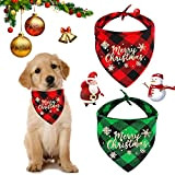 JOKILY 2 Stücke Weihnachten Haustier Bandanas, Halstuch Hund, Schal Halstuch für Weihnachten Haustier Kostüm, Dreieck Haustier Lätzchen für Haustier Weihnachten ...