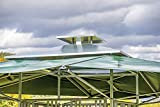 Joma-Tech Klima-Raufe Patura Profi-Viereckraufe 2,00m x2,05m mit Sicherheits-Pferdefressgittern 12 Fressplätze mit klappbarem Dach (Patura Viereckraufe mit Klima-Dach komplett)