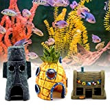 Jooheli Aquarium Dekoration, Fisch Tank Ornament, 3 Stück Ornamente für Aquarien, Aqua Ornaments, Landschaft Ananas Haus für Kleine Garnele Fisch ...