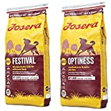 JOSERA Festival (1 x 15 kg) | Hundefutter mit leckerem Soßenmantel | 1er Pack & Optiness (1 x 15 kg) ...
