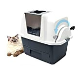 Katzentoilette Katzenstreutablett, Bedeckt mit Haube und Aktivkohlefilter Leicht zu reinigende Toilette Spritzfest 66 x 63 x 48 cm