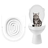 Katzentoiletten Trainer | Toiletten Trainingsset | Wiederverwendbare Katzentoilette Trainingssystem, um Ihrer Katze das Toilettengang beizubringen, ohne jedes Mal zu reinigen ...