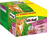 Kitekat Katzenfutter Nassfutter Markt-Mix in Gelee – Feuchtfutter in 48 Portionsbeuteln – 2er Pack (2 x 24 Portionsbeutel à 100g)