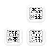LCD Digital Mini Thermometer Hygrometer,Hygrometer Digital Temperatur und Feuchtigkeitsmesser,mit Raumklima-Indikator,Luftfeuchtigkeit Messgerät Gauge für Gewächshaus Home Office,Klima Monitor
