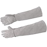 LEcylankEr Mehrzweck-Anti-Biss-Handschuhe，Langärmlige Gartenhandschuhe,Punktfeste Kevlar-Handschuhe Für Hund/Katze/Vogel/Schlange/Kaktus/Rose (grau)