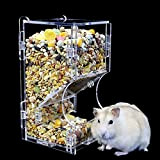 LEEWENYAN Automatischer Hamsterfutterautomat Acryl Hamsterfutterautomat, Futterspender Transparentes Acryl,Geeignet zum Füttern von Hamstern, Meerschweinchen,Mini-Igeln und Anderen Kleintieren