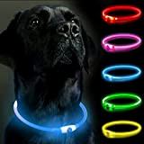Leuchthalsband Hund, Hundehalsband Leuchtend Aufladbar, LED Halsband für Hunde Leuchtband Hund Einstellbare Größe Hunde Leuchthalsband, DREI Lichtmodi Sicherheit für Ihren ...