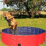 lionto Faltbarer Hundepool Schwimmbecken für Hunde Hundebad, Kinderpool (S) 80cm, Höhe 20 cm