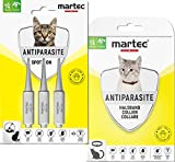 martec PET CARE 1x Katzenhalsband + Spot on für Katzen 1x3 Pipetten, Hochwirksam gegen Zecken Flöhe und Milben Schutz vor ...