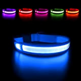 MASBRILL Hundehalsband Leuchtend USB Aufladbar Wasserdichtes LED Leuchthalsband für Kleine Mittlere Große Hunde Einstellbar Sicherheit Hundehalsband mit 3 Beleuchtungsmodi - ...