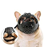 Maulkorb mit kurzer Schnauze-Französische Bulldogge-verstellbar-Anti-Biss und Anti-Bell (L(38-43cm))