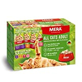 MERA Cats Adult Nassfutter Multibox, für ausgewachsene Katzen, getreidefrei und nachhaltig, Katzenfutter mit hohem Fleischanteil aus Huhn, Rind, Ente und ...