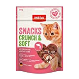 MERA Crunch und Soft mit Lachs, 200g köstliche Katzen Leckerlies, nahrhafter Katzensnack voller Vitamine und Mineralien, krosse Kissen mit cremiger ...