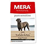 MERA pure sensitive Truthahn & Reis, Hundefutter trocken für sensible Hunde, Trockenfutter aus Truthahn und Reis, Futter für ausgewachsene Hunde, ...