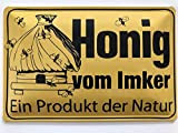 Metall Schild 20x30cm Honig vom Imker Produkt der Natur Blechschild