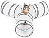 MFEI Cat Play Tunnel, Pet Tunnel 3-Wege Crinkle Collapsible Tube Toy Tunnel für Katzen Kaninchen, Hunde, Haustiere Vatertagsgeschenk für Sein ...