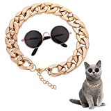 Molain Katzen Sonnenbrille, Katzen UV Schutz Klassische Retro Sonnenbrille für kleine Hunde Puppen runde Sonnenbrille Party Cosplay Kostüm Foto Requisiten ...