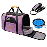 morpilot Faltbare Hundetragetasche Katzentragetasche, Haustiertragetasche, Transporttasche Transportbox Polyestertuch, mit Schultergurt und Faltbare Hundenapf für Hunden oder Katzen, 3-teiliges Set