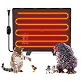 MQUPIN Hühnerstall Heizung 140W mit Thermostat, Hund Katzen Haus Heizung 122-167°F, Einstellbare Temperatur, Welpen Huhn Heizplatte ETL-konforme Sicherheit für Küken, ...