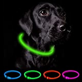 Nepfaivy Leuchthalsband Hund USB Aufladbar - Wasserdichtes Hundehalsband Leuchtend mit 3 Beleuchtungsmodi, Längenverstellbareres LED Halsband für Kleine, Mittlere und Große ...
