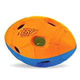 Nerf Dog Hundespielzeug LED Football, Hundespielzeug LED Ball, orange/blau, 10,2cm