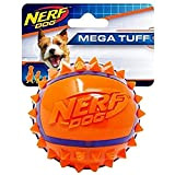 Nerf Dog Hundespielzeug TPR Spike Ball, Hundespielball, aus thermoplatischem Gummi, 9cm, blau/orange