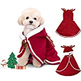 Nobleza-Hundekostüm Weihnachten,Santa Outfit für Hund Katze,Pet Hoodies warme Hundemantel für Winter Frühling Weihnachten Halloween Festival.L-45CM
