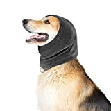 Ohrenschützer für Hunde, Beruhigende Ohrenschützer für Hunde Lärmschutz Haustier Ohrwärmer Hundekopfhaube Grau Ohrenschutz zum Duschen für die Körperpflege, zur Linderung, ...