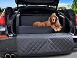 PadsForAll Auto Hundebett - Kofferraum Schutzdecke - Autoschondecke in Schwarz Kunstleder