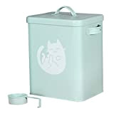 PATKAW Futterbox Metall Trockenfutter Behälter Container mit Deckel und Schaufel Futtertonne Hundefutter Behälter Vorratsbehälter Aufbewahrungsdose für Hund und Katze Lebensmittel