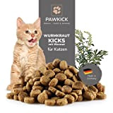 PAWKICK WURMKRAUT-Kicks Leckerli Katze mit grüner Walnuss – natürliche Ernährung bei Wurmbefall | vor, nach & während eines behandelten Wurmbefall/Entwurmung/Wurmkur ...